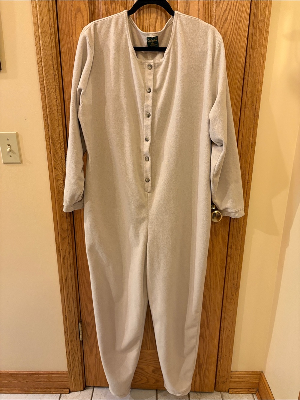 Cabela's Cream Fleece Button-Front Union Suit/Jumpsuit